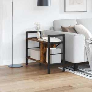 vidaXL Raft pentru cărți Stejar fumuriu 75 x 30 x 58, 5 cm imagine