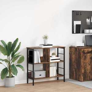 vidaXL Raft pentru cărți Stejar fumuriu 82 x 32 x 79 cm Lemn compozit imagine