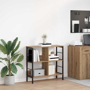 vidaXL Raft pentru cărți Stejar Artizanal 82 x 32 x 79 cm imagine