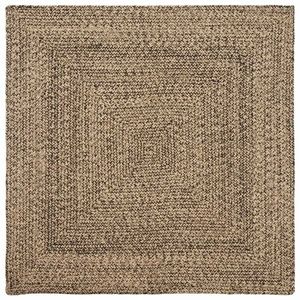 vidaXL Covor Natural și negru 120 x 120 cm Iută imagine