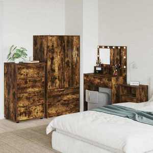 vidaXL Dulapuri de depozitare 2 pcs Stejar fumuriu 60 x 48 x 105 cm imagine