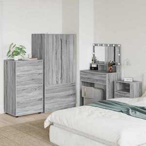 vidaXL Dulapuri de depozitare 2 pcs Gri Sonoma 60 x 48 x 105 cm imagine