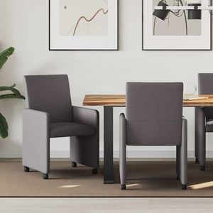 vidaXL Scaune de dining cu roți cu roți 2 pcs Gri 57 x 66 x 94 cm imagine