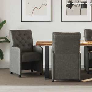 vidaXL Scaune de dining cu roți cu roți 2 pcs Negru 58 x 67 x 97 cm imagine