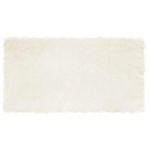 vidaXL Covor din Lână Faux Tafalla Alb 80 x 150 cm Poliester imagine