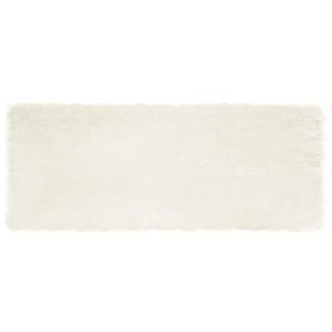 vidaXL Covor din Lână Faux Tafalla Alb 80 x 200 cm Poliester imagine