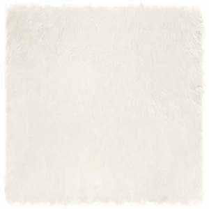 vidaXL Covor din Lână Faux Tafalla Alb 200 x 200 cm Poliester imagine