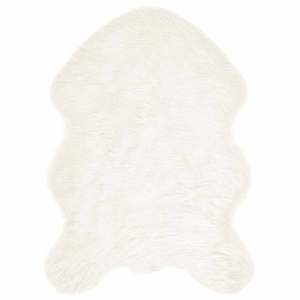 vidaXL Covor din Lână Faux Tafalla Alb 60 x 90 cm Poliester imagine