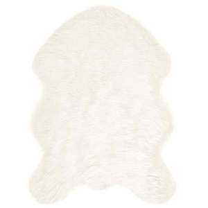 vidaXL Covor din Lână Faux Tafalla Alb 80 x 120 cm Poliester imagine