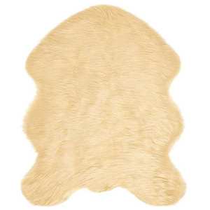 vidaXL Covor din Lână Faux Tafalla Crem 50 x 80 cm Poliester imagine