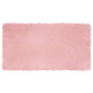 vidaXL Covor din Lână Faux Tafalla Roz 80 x 150 cm Poliester imagine