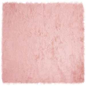 vidaXL Covor din Lână Faux Tafalla Roz 120 x 120 cm Poliester imagine