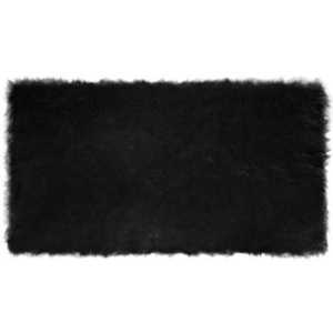 vidaXL Covor din Lână Faux Tafalla Negru 60 x 110 cm Poliester imagine