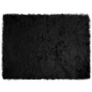 vidaXL Covor din Lână Faux Tafalla Negru 160 x 230 cm Poliester imagine