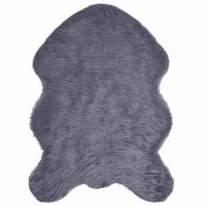 vidaXL Covor din Lână Faux Tafalla Antracit 60 x 90 cm Poliester imagine