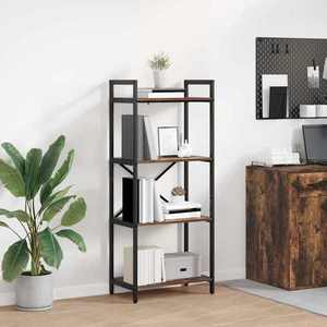 vidaXL Raft pentru cărți Stejar fumuriu 56 x 34 x 133, 5 cm imagine
