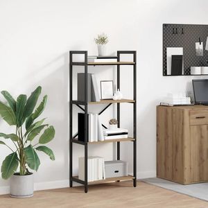 vidaXL Raft pentru cărți Stejar Artizanal 56 x 34 x 133, 5 cm imagine