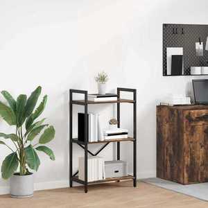 vidaXL Raft pentru cărți Stejar fumuriu 56 x 34 x 96 cm Lemn compozit imagine