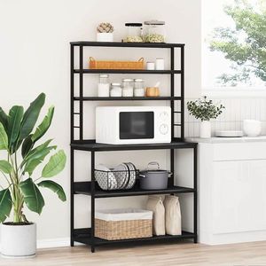 vidaXL Raft de bucătărie Stejar Negru 100 x 40 x 168 cm Lemn compozit imagine