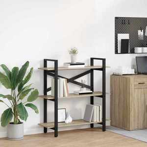 vidaXL Raft pentru cărți Stejar Sonoma 100 x 33, 5 x 102 cm imagine