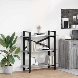 vidaXL Raft pentru cărți Gri Sonoma 100 x 33, 5 x 102 cm Lemn compozit imagine