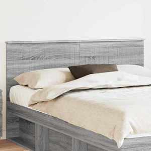 vidaXL Tăblie cap cu headboard Gri Sonoma 150 cm Lemn compozit imagine