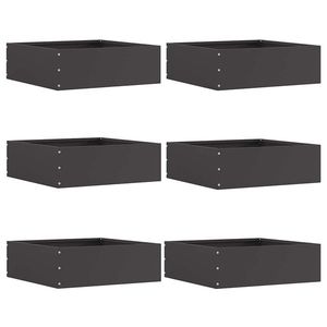 vidaXL Margine pentru gazon 6 pcs Negru 40 x 40 x 13 cm Oțel imagine