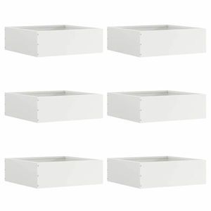 vidaXL Margine pentru gazon 6 pcs Alb 40 x 40 x 13 cm Oțel imagine