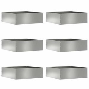 vidaXL Margine pentru gazon 6 pcs Argintiu 40 x 40 x 13 cm imagine