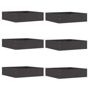 vidaXL Margine pentru gazon 6 pcs Negru 50 x 50 x 13 cm Oțel imagine