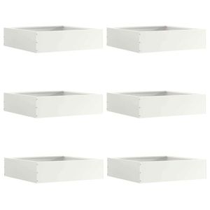 vidaXL Margine pentru gazon 6 pcs Alb 50 x 50 x 13 cm Oțel imagine