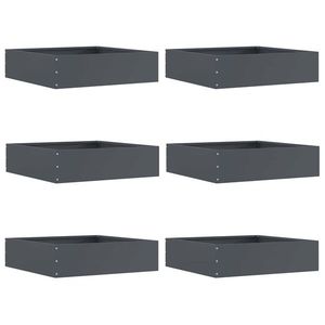 vidaXL Margine pentru gazon 6 pcs Antracit 50 x 50 x 13 cm Oțel imagine