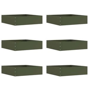 vidaXL Margine pentru gazon 6 pcs Verde măsliniu 50 x 50 x 13 cm Oțel imagine