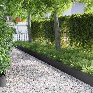 vidaXL Borduri pentru gazon 20 pcs Negru 103 x 0, 05 x 22 cm Oțel imagine