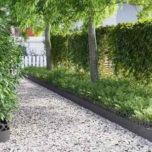 vidaXL Borduri pentru gazon 30 pcs Negru 103 x 0, 05 x 22 cm Oțel imagine