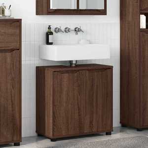 vidaXL Cabinet pentru chiuvetă de baie Stejar închis 60 x 30 x 60 cm imagine