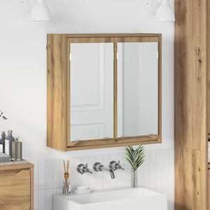 vidaXL Dulap cu oglindă pentru baie Stejar Artizanal 60 x 20 x 60 cm imagine