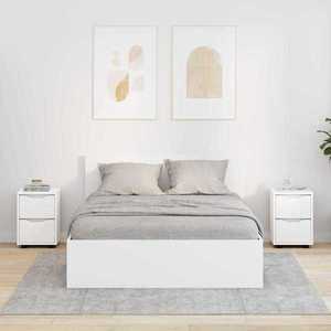 vidaXL Mese de noptieră 2 pcs Alb 30, 5 x 30 x 43 cm Lemn compozit imagine