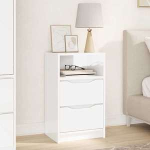 vidaXL Noptieră cu sertar Alb lucios 40 x 30 x 467 cm Lemn compozit imagine
