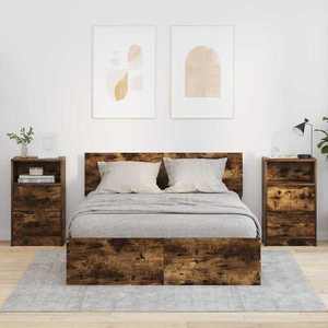vidaXL Mese de noptieră 2 pcs Stejar fumuriu 40 x 30 x 467 cm imagine
