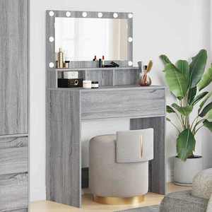 vidaXL Mese de toaletă pentru dormitor Gri Sonoma 80 x 39, 6 x 135 cm imagine