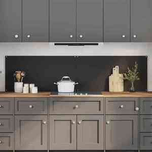 vidaXL Spate de bucătărie 2 pcs Negru 100 x 50 cm sticlă securizată imagine