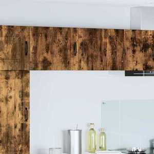 vidaXL Dulap suspendat de bucătărie cu raft 2 pcs Stejar fumuriu imagine