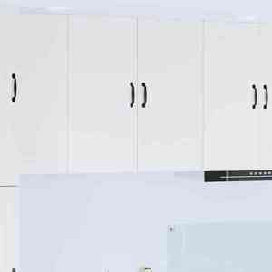 vidaXL Dulap suspendat de bucătărie cu raft Alb lucios 80 x 31 x 80 cm imagine