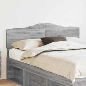 vidaXL Tăblie cap cu headboard Gri Sonoma 150 cm Lemn compozit imagine