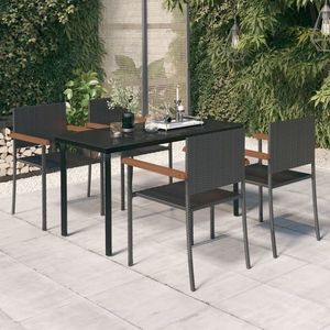 vidaXL Set de mobilier pentru grădină, 5 piese, negru imagine