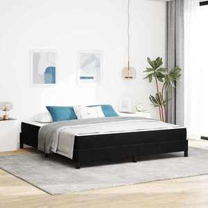 vidaXL Pat boxspring cu saltea cu saltea Negru 180 x 220 cm Catifea imagine