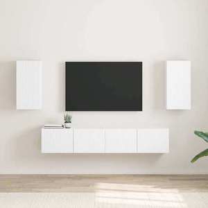 vidaXL Dulap TV de perete 2 pcs Alb 30 x 31 x 60 cm Lemn compozit imagine