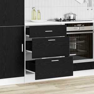 vidaXL Culoar de bază pentru bucătărie cu sertar Riga Stejar Negru imagine