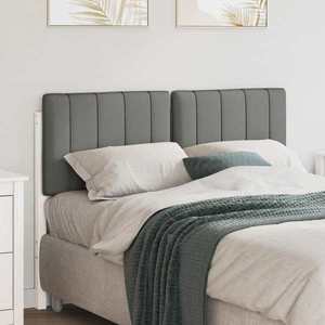 vidaXL Tăblie tapițată Alb și gri deschis 120 cm Lemn de pin masiv imagine